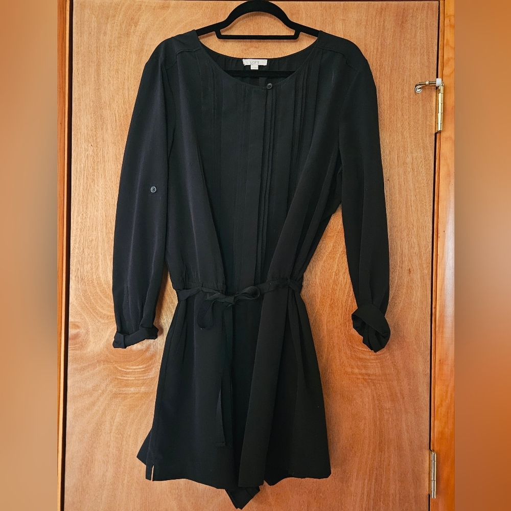 Loft long sleeved black romper size 14